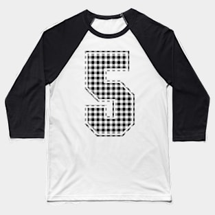 Plaid Number - 5 - Dark Baseball T-Shirt